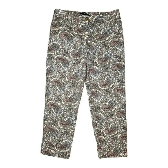 Talbots The Perfect Crop‎ Slim Leg Women’s Size 6 Paisley Pants EUC - Picture 1 of 6